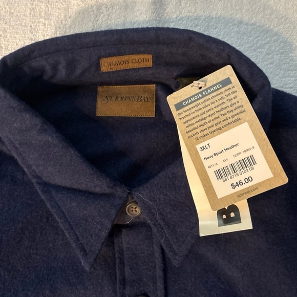 St. John's Bay Dark Blue Long Sleeve Shirt - Picture 3 of 4